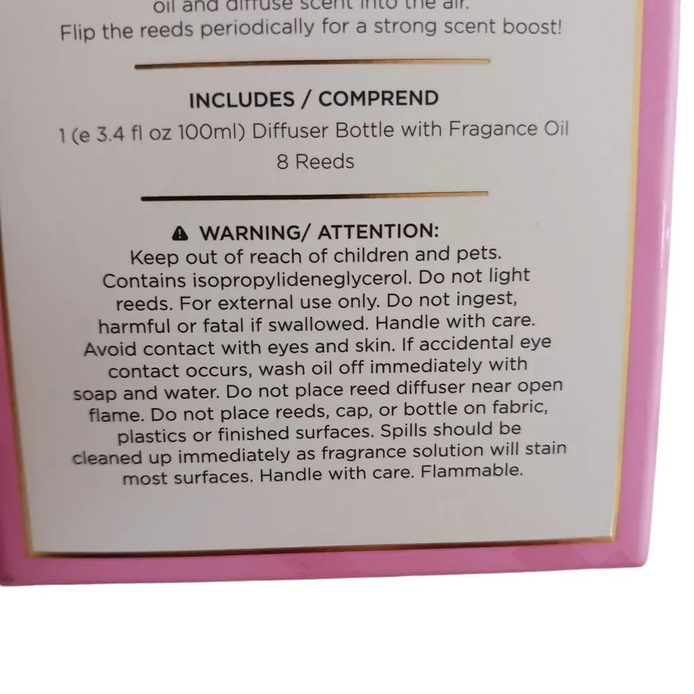 Juicy Couture 3.4 oz Reed Diffuser ROSE PEACH MAGNOLIA Hotel‎ Spa Luxury Glam
